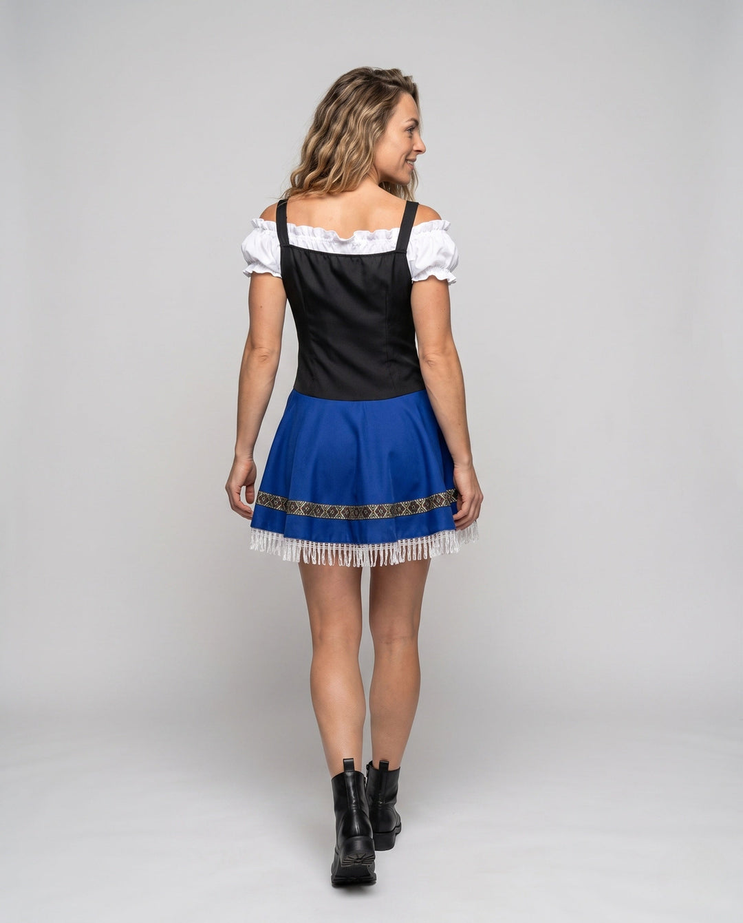Fiona | Women's Traditional Trachten Dress Gathered Skirt Lace Hem