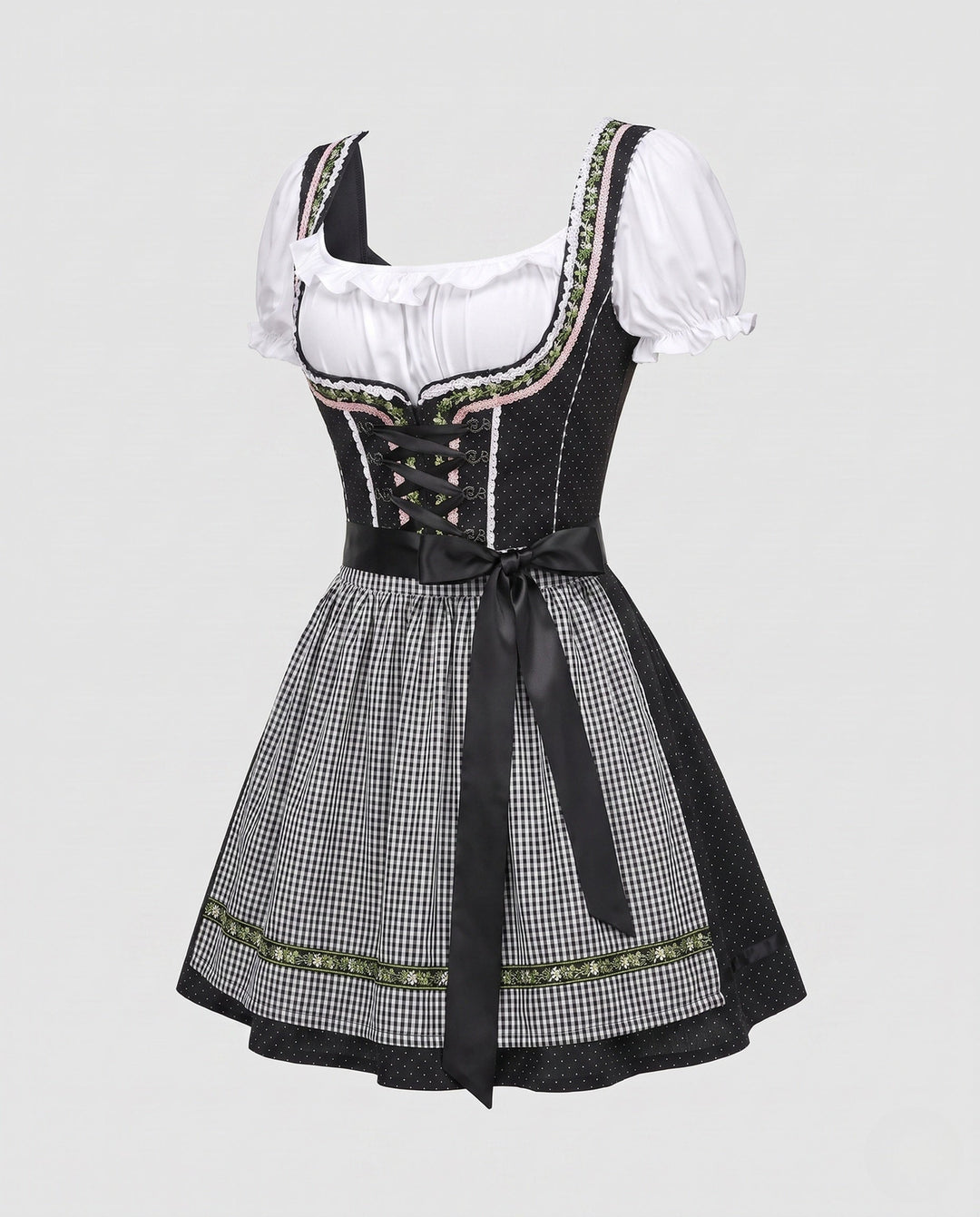 Fiona | Women's Traditional Trachten Dress Gathered Skirt Lace Hem