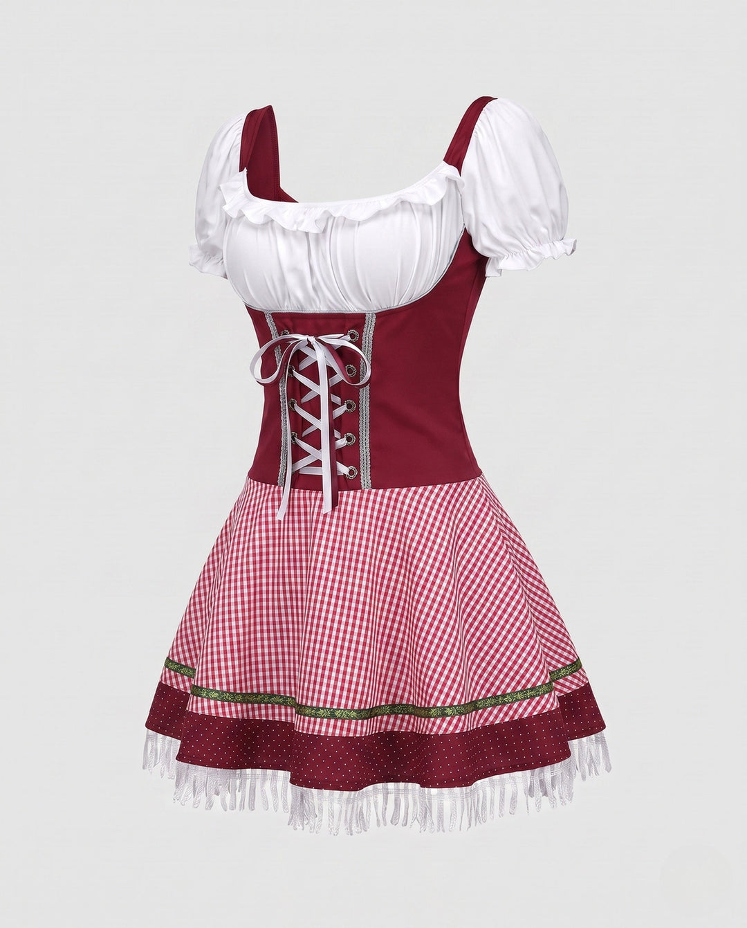 Fiona | Women's Traditional Trachten Dress Gathered Skirt Lace Hem