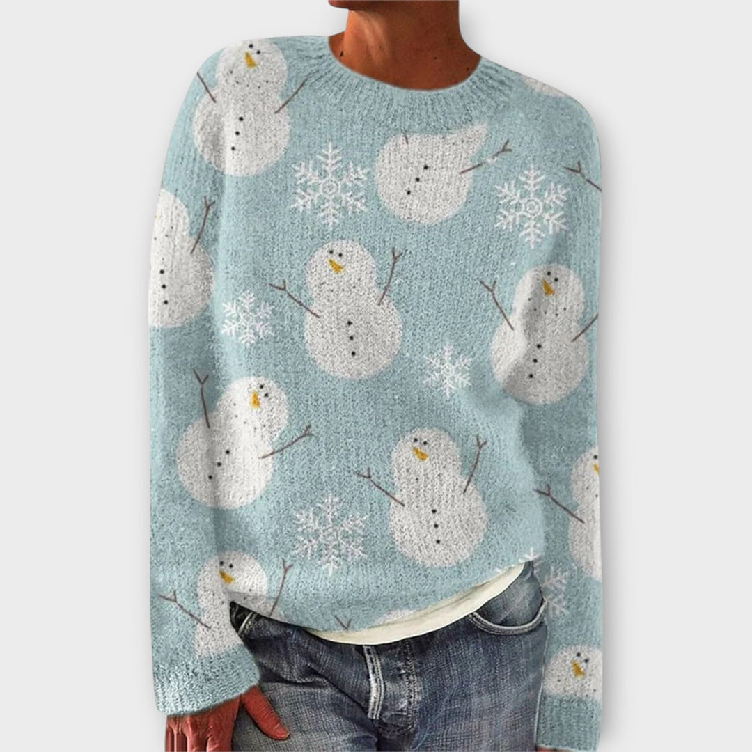 Juliet | Women's Christmas Jumper Reindeer Print Crew Neck Knitted