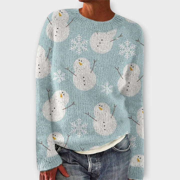 Juliet | Women's Christmas Jumper Reindeer Print Crew Neck Knitted