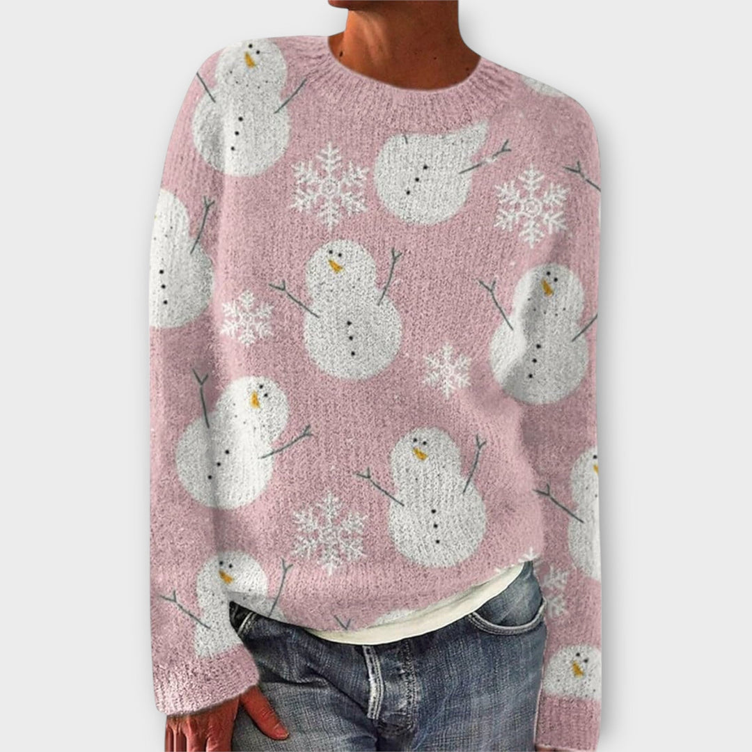 Juliet | Women's Christmas Jumper Reindeer Print Crew Neck Knitted