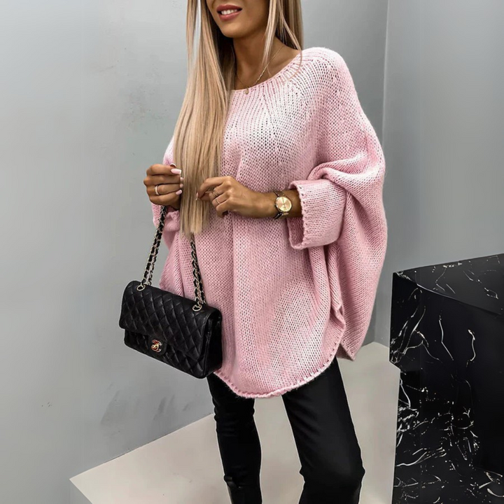 Leonora | Women's Oversized Jumper Batwing Sleeve Crew Neck Knitted