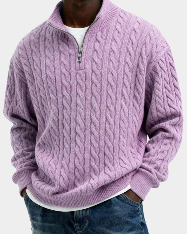 Radley | Men's Chunky Cable Knit Zip Neck Jumper