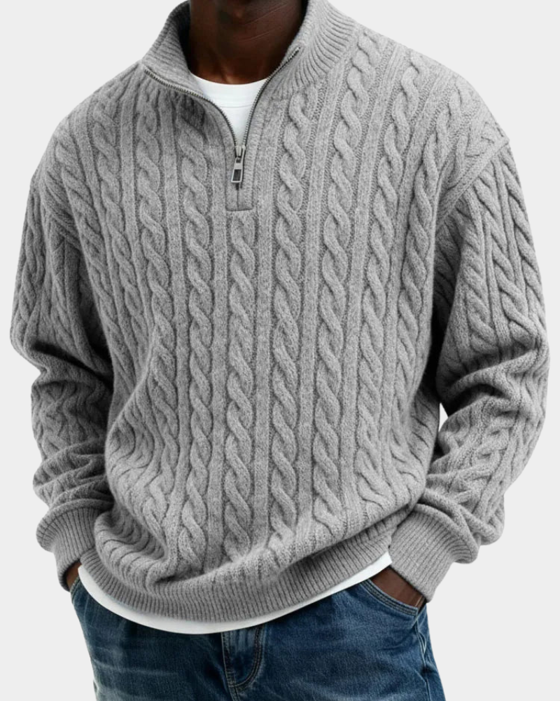 Radley | Men's Chunky Cable Knit Zip Neck Jumper