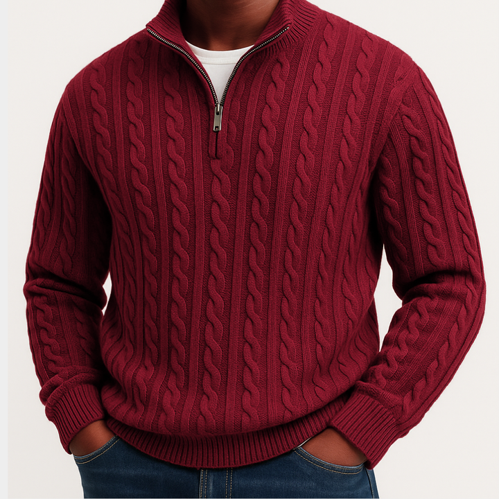 Radley | Men's Chunky Cable Knit Zip Neck Jumper