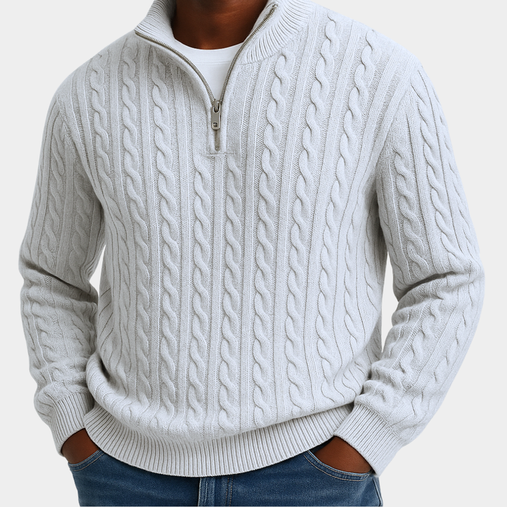 Radley | Men's Chunky Cable Knit Zip Neck Jumper