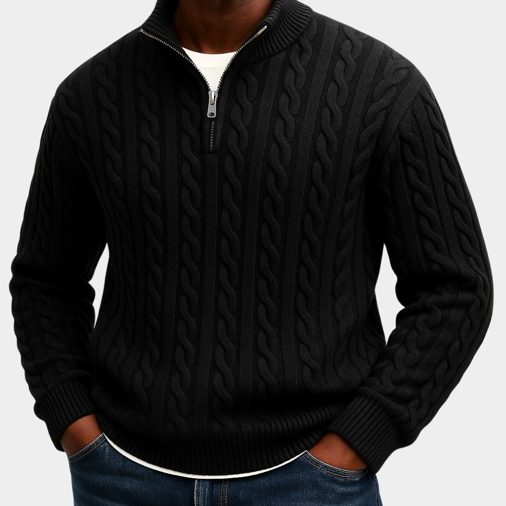 Radley | Men's Chunky Cable Knit Zip Neck Jumper