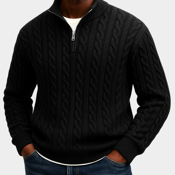 Radley | Men's Chunky Cable Knit Zip Neck Jumper