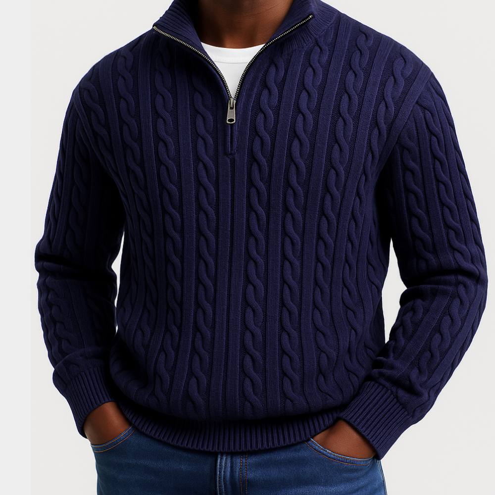 Radley | Men's Chunky Cable Knit Zip Neck Jumper