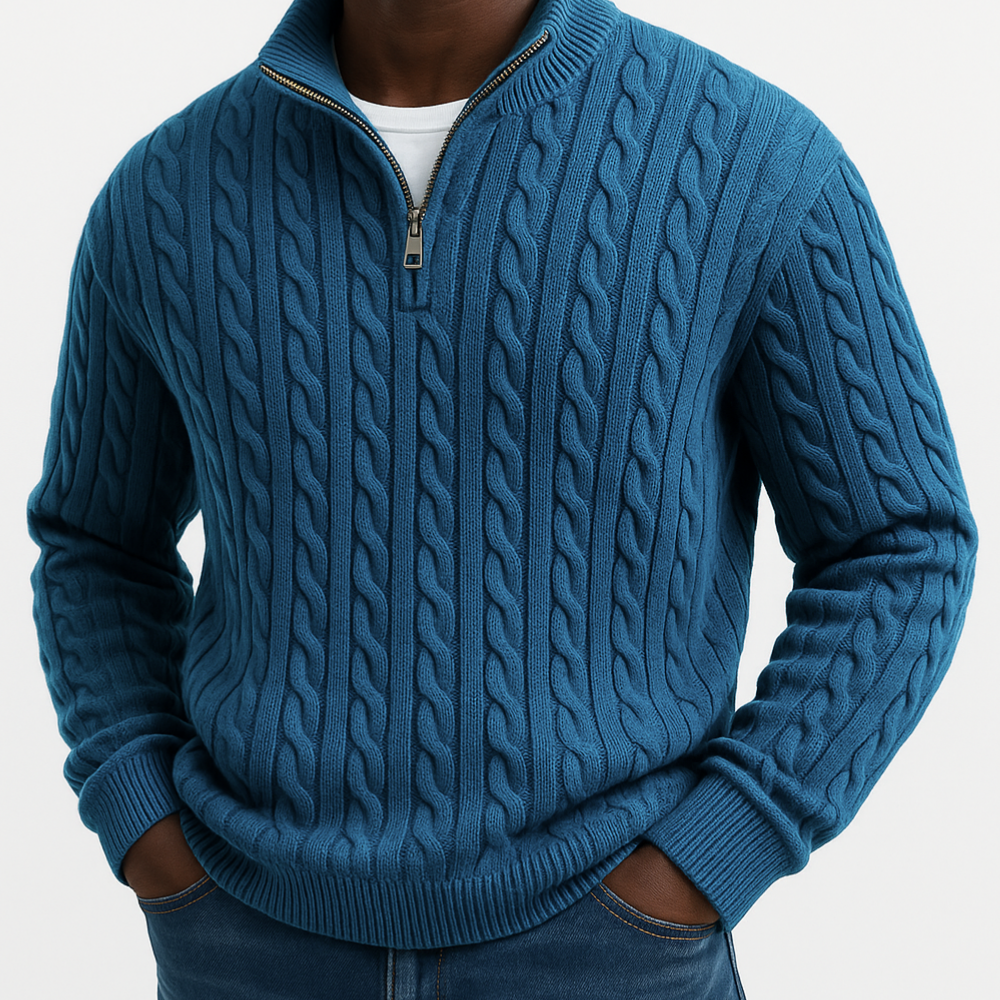 Radley | Men's Chunky Cable Knit Zip Neck Jumper