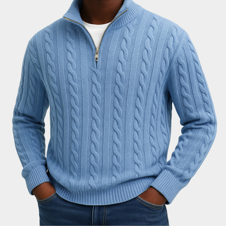 Radley | Men's Chunky Cable Knit Zip Neck Jumper
