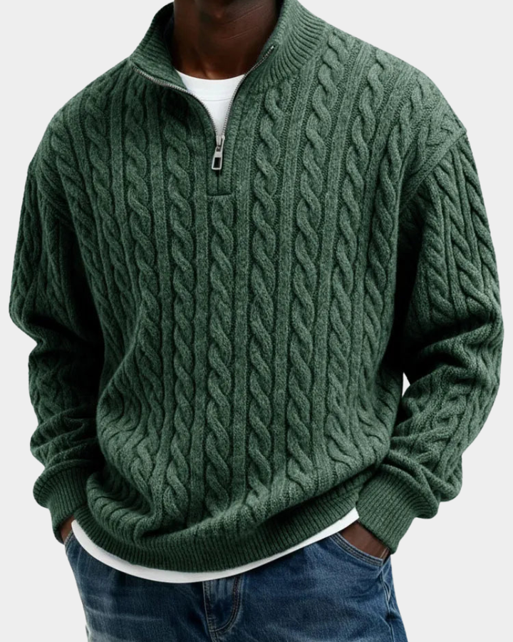 Radley | Men's Chunky Cable Knit Zip Neck Jumper