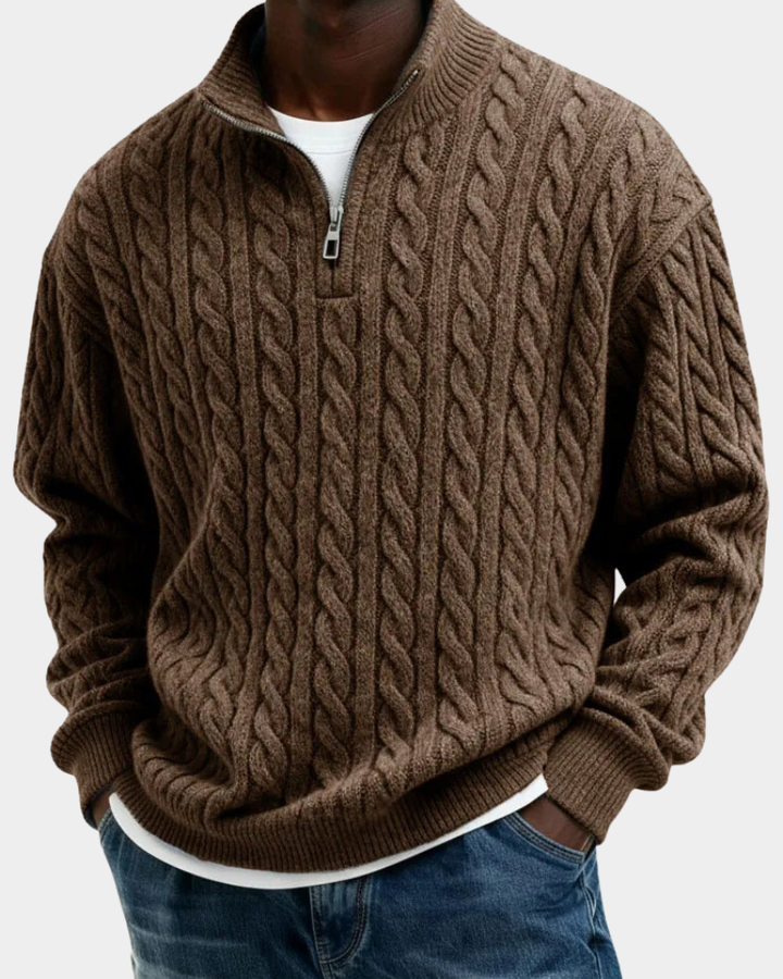 Radley | Men's Chunky Cable Knit Zip Neck Jumper