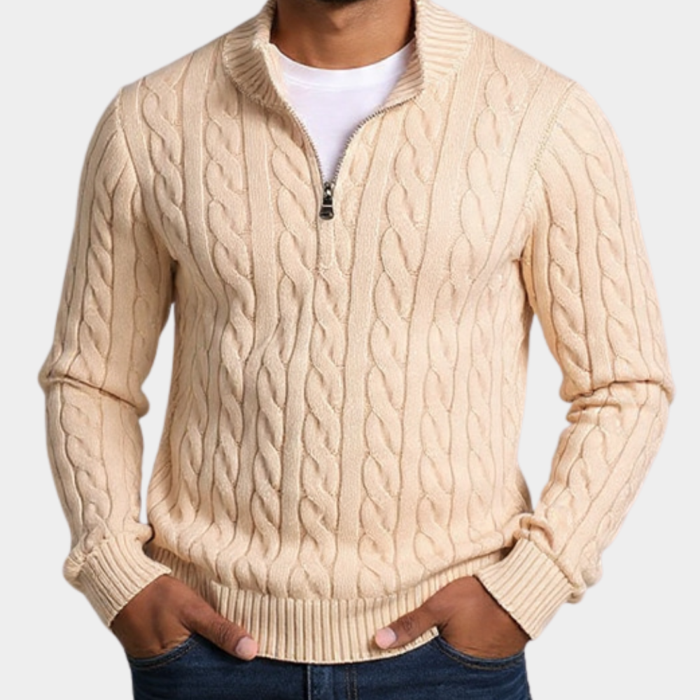 Radley | Men's Chunky Cable Knit Zip Neck Jumper