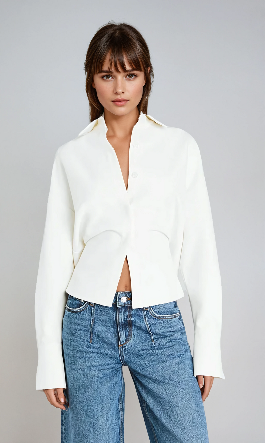 Cressida Draped Button Down Shirt
