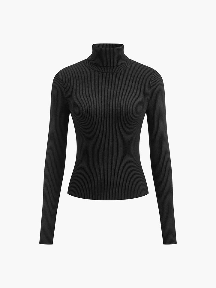 Hannah | Women's Ribbed Roll Neck Jumper Fitted Lightweight Knit