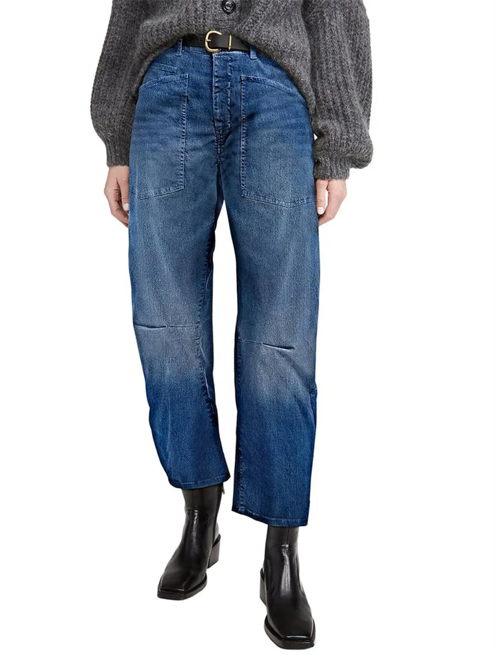 Vionne Structured Barrel Leg Jeans