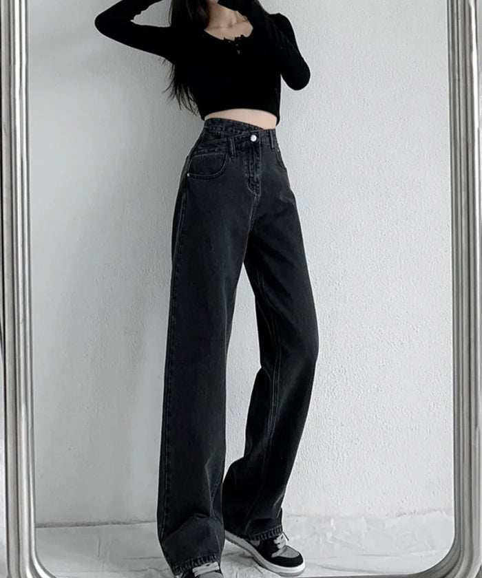 Valette High Waist Straight Leg Jeans