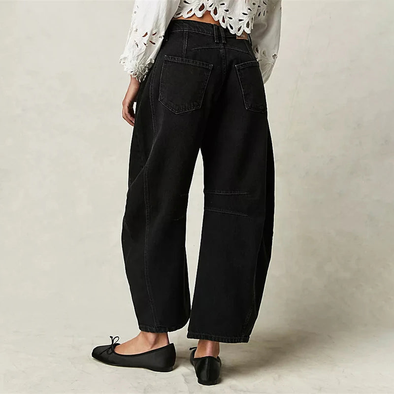 Coralie Leopard Barrel Leg Jeans