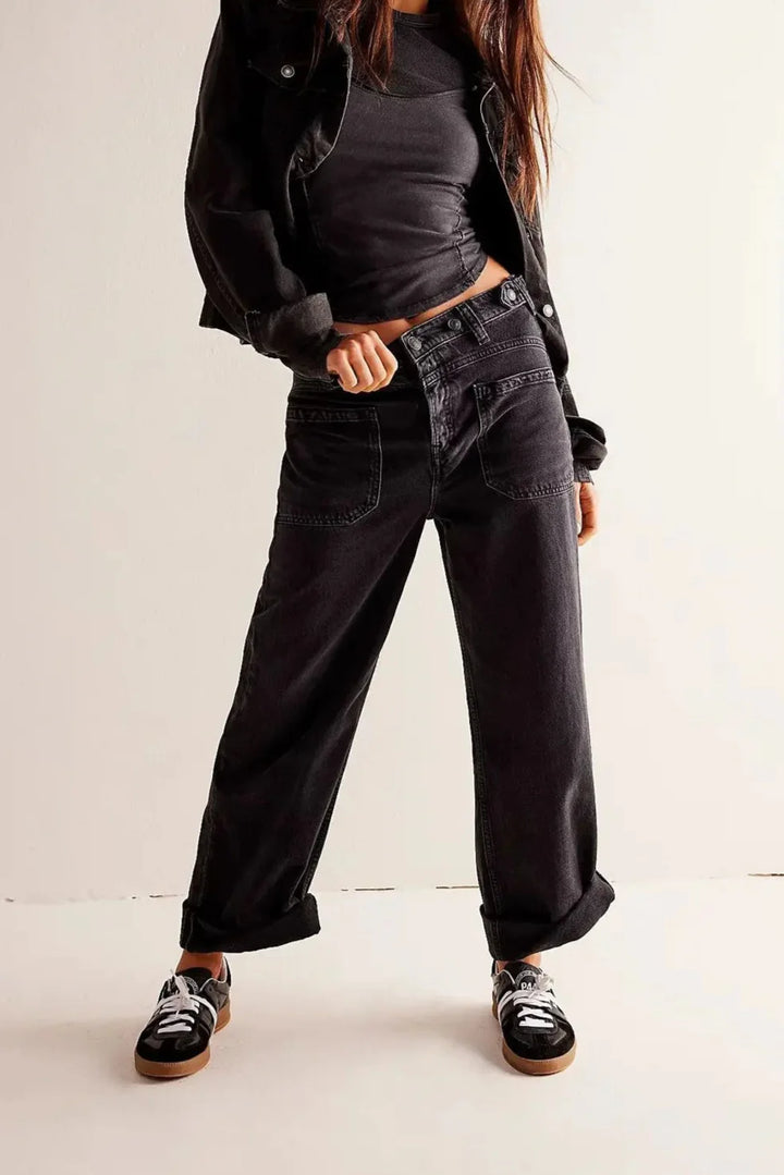 Candace High-Waist Wide-Leg Denim Jeans