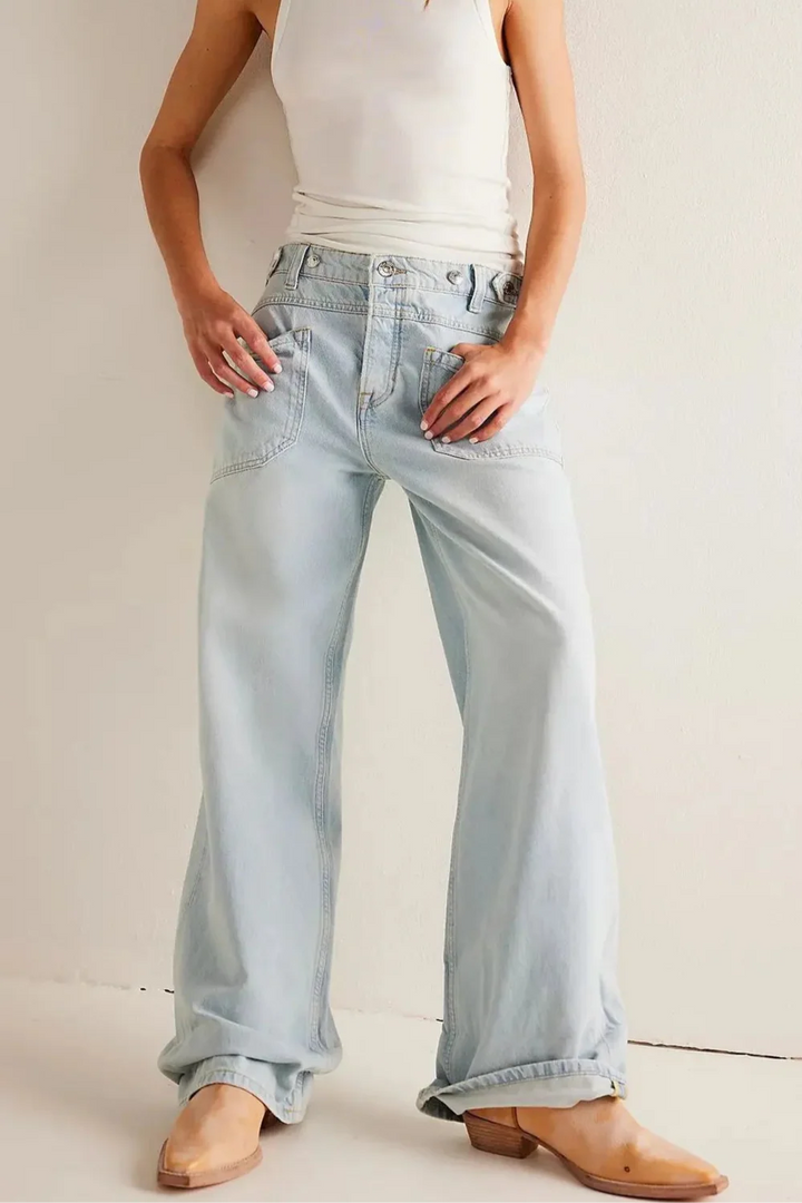 Candace High-Waist Wide-Leg Denim Jeans
