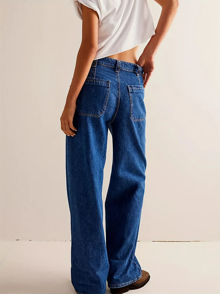 Candace High-Waist Wide-Leg Denim Jeans