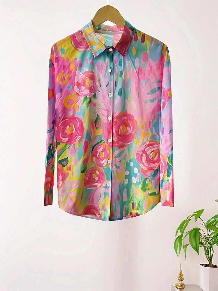 Astrid | Women's Colourful Patterned Blouse Soft Stretch Fabric