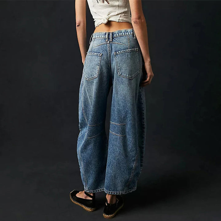 Coralie Leopard Barrel Leg Jeans