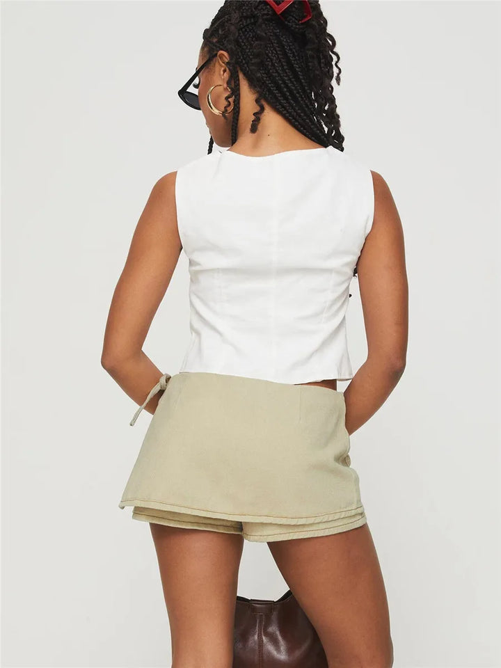 Virella Utility Pocket Denim Mini Skirt
