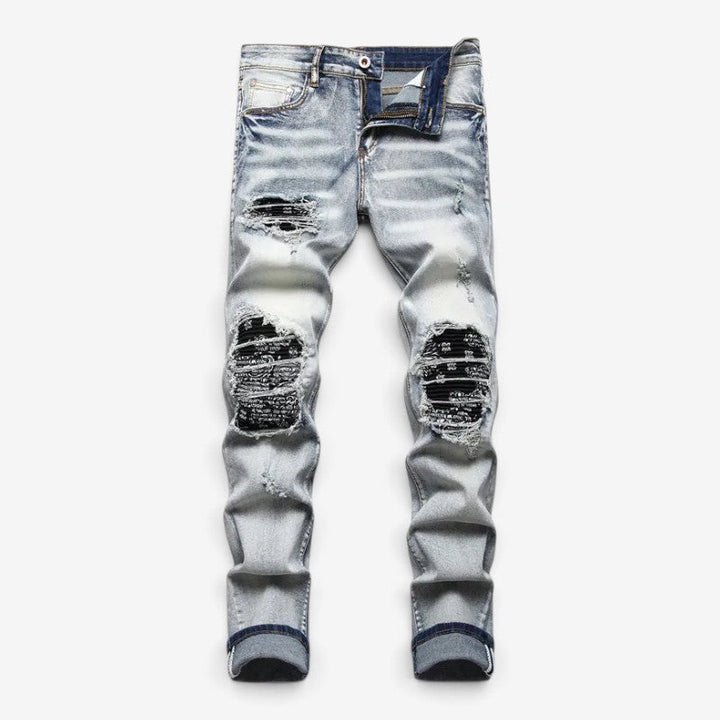 George | Men's Slim Fit Ripped Distressed Jeans Faded Effect