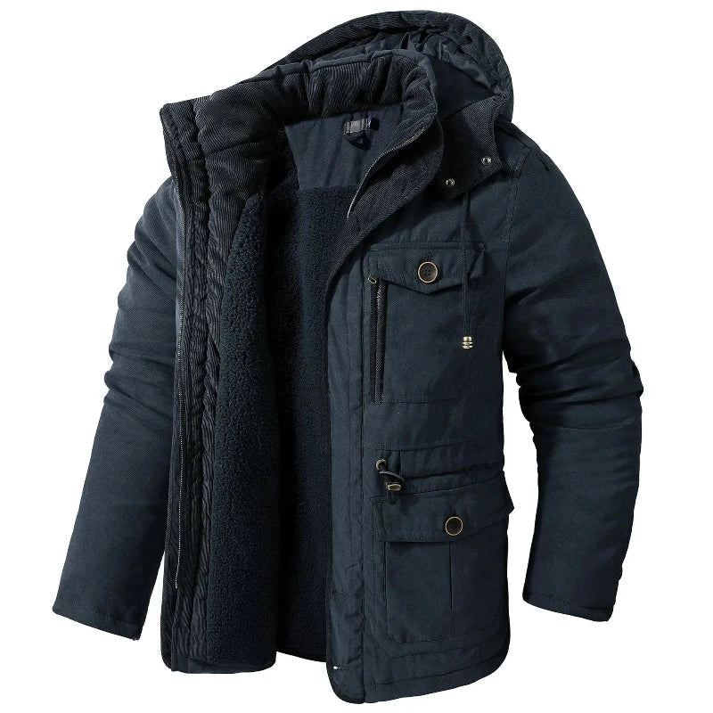 Mason | Men's Hooded Parka Insulated Lining Roomy Pockets Loose Fit