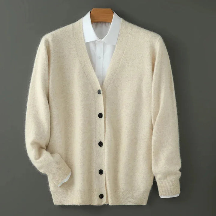Lyla | Women's Cashmere Cardigan V-Neck Button-Up Regular Fit