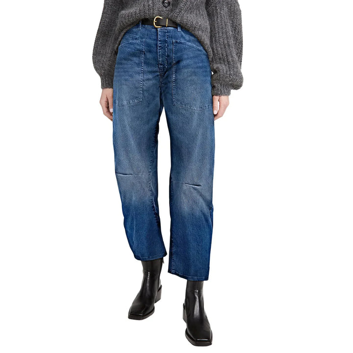 Vionne Structured Barrel Leg Jeans