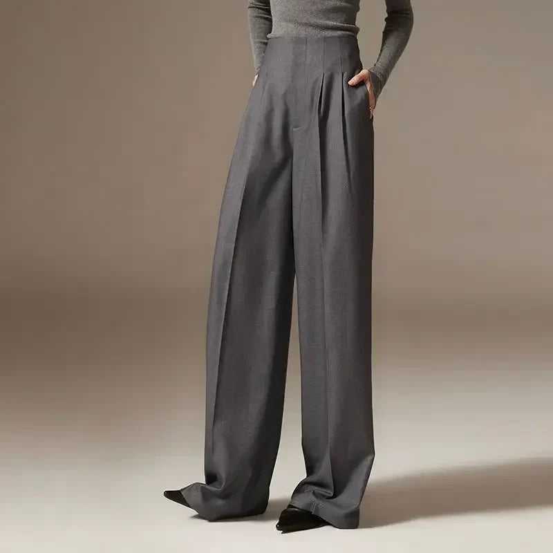 Valmira High Waist Draped Wide Leg Trousers