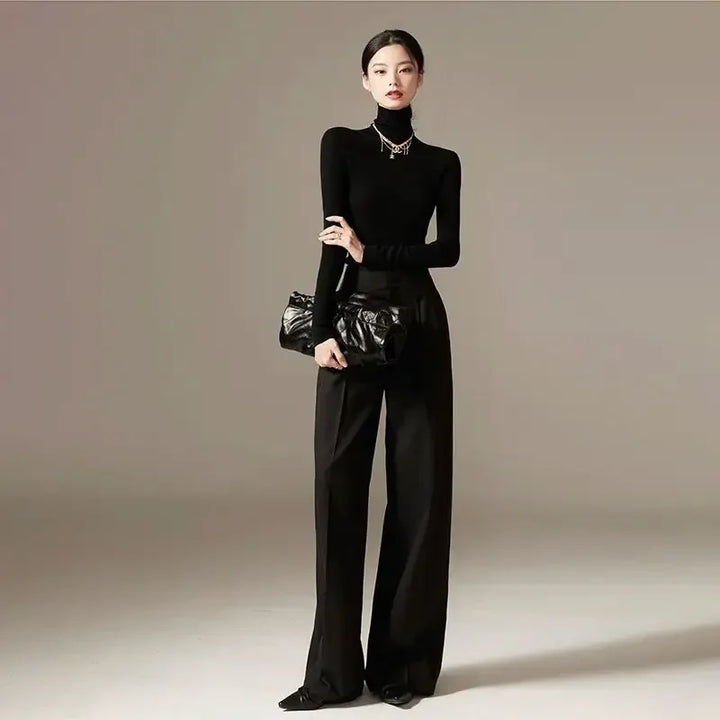 Valmira High Waist Draped Wide Leg Trousers