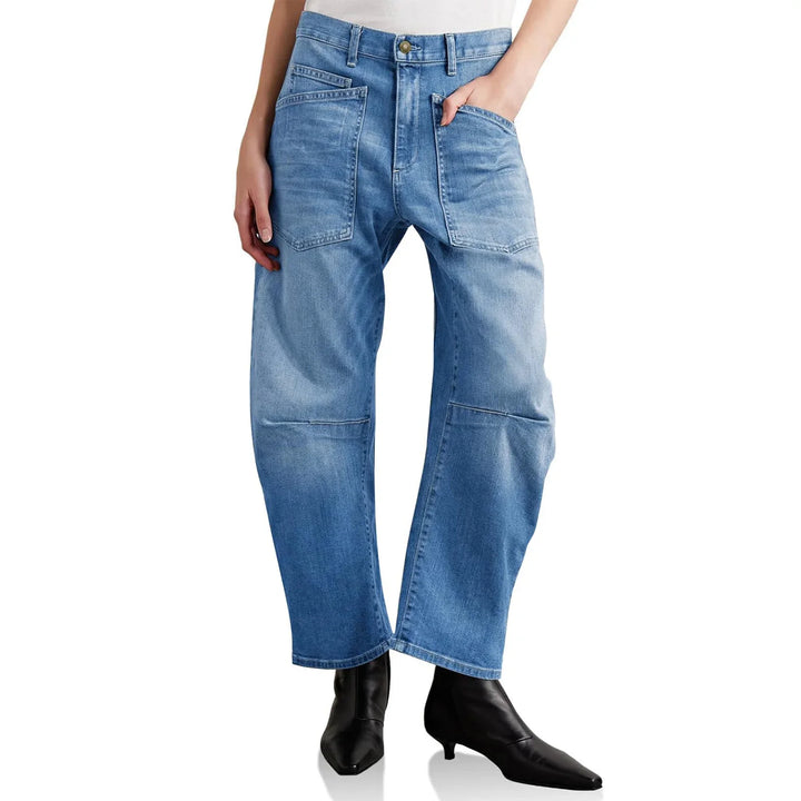 Vionne Structured Barrel Leg Jeans