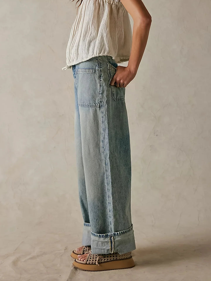 Candace High-Waist Wide-Leg Denim Jeans