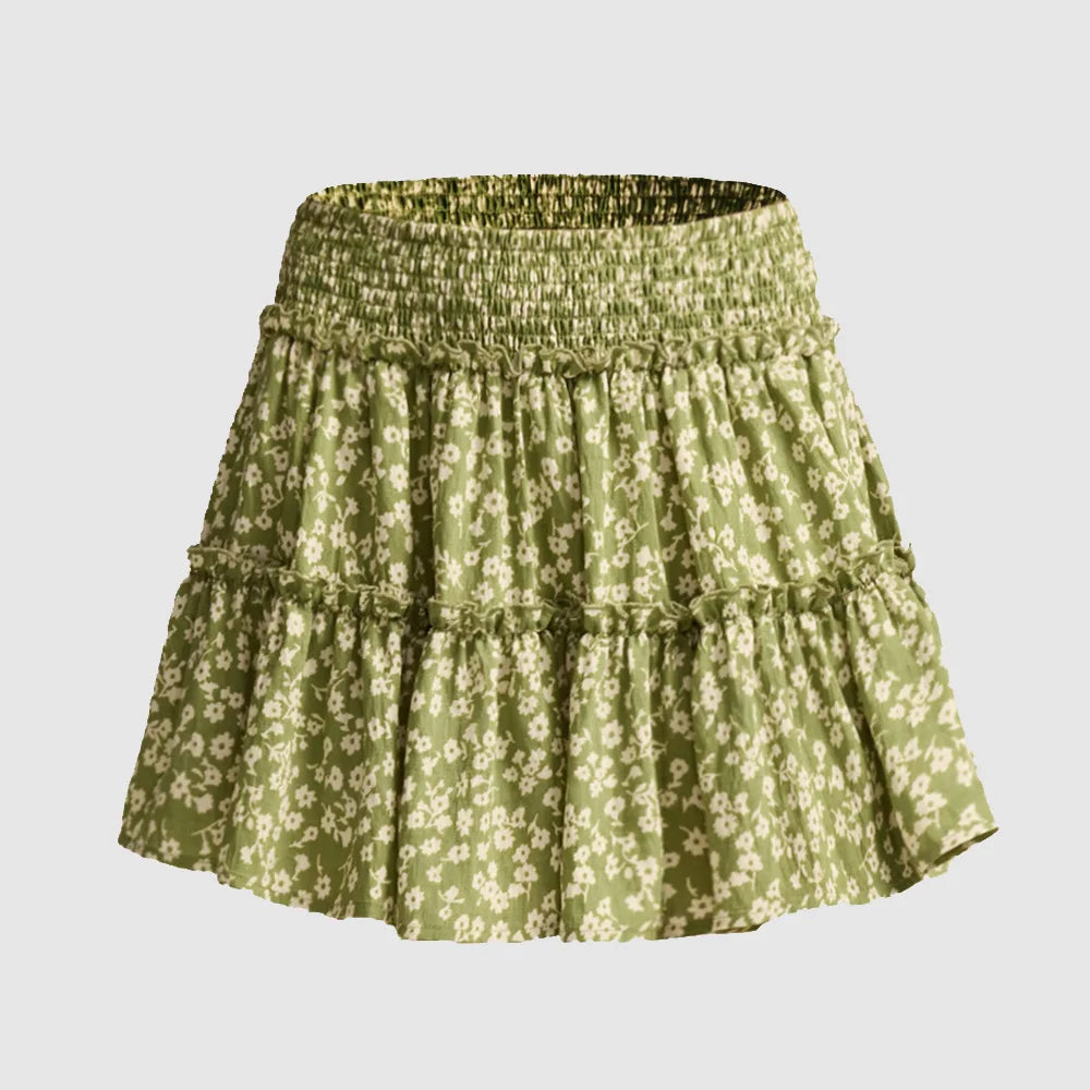 Viora Leopard Ruffle SkirtVirelia Leopard Ruffle Mini Skirt