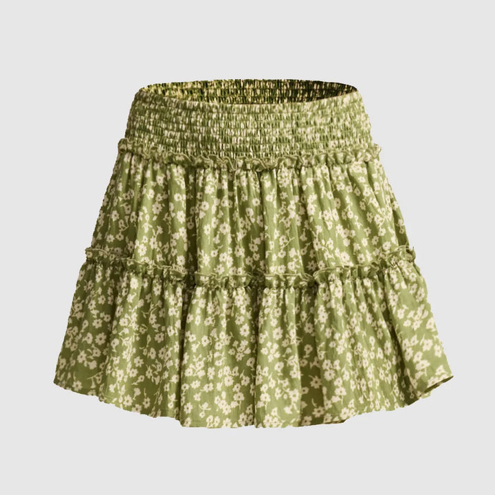 Viora Leopard Ruffle SkirtVirelia Leopard Ruffle Mini Skirt