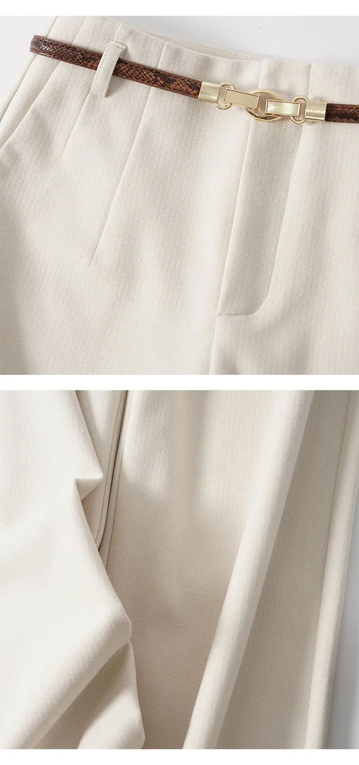 Mirelle Wide Leg Tailored Wool Trousers