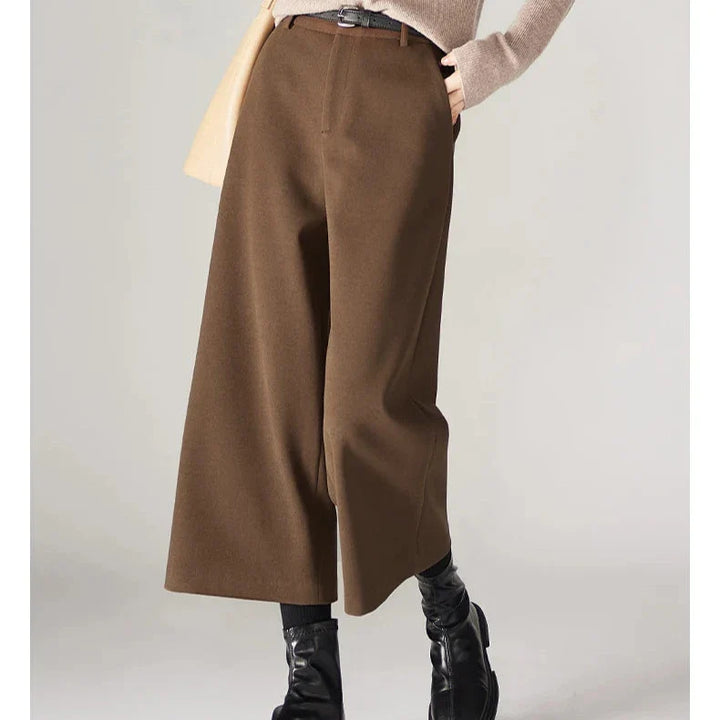 Corisande Wool Blend Wide Leg Trousers