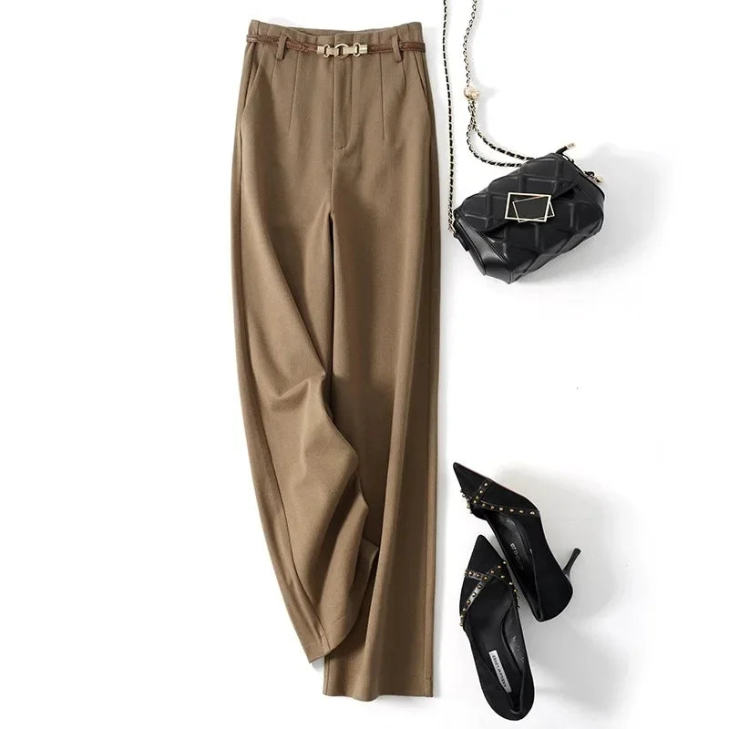Mirelle Wide Leg Tailored Wool Trousers