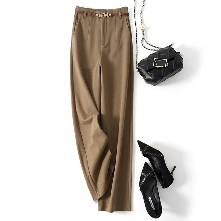 Mirelle Wide Leg Tailored Wool Trousers