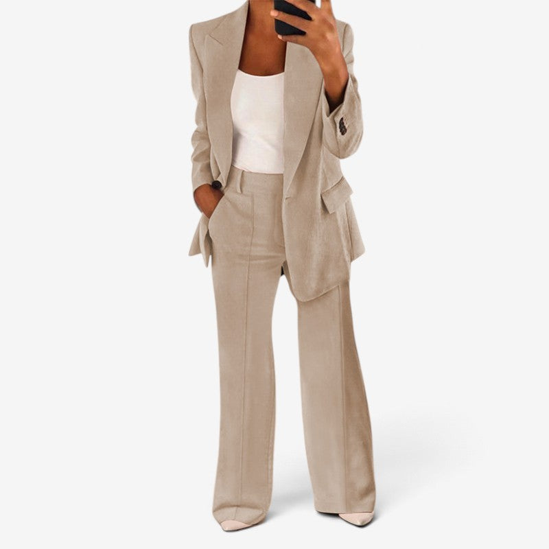 Ruby | Women's Slim-Fit 2-Piece Trouser Suit Jacket & Trousers Set