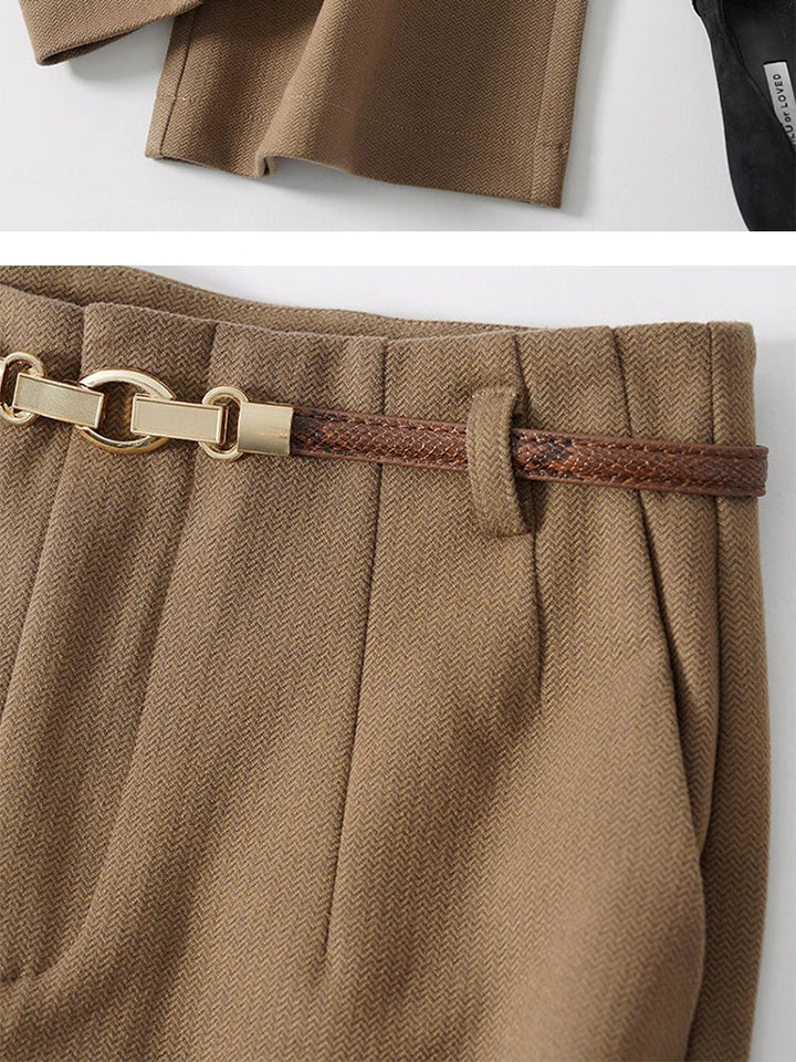 Mirelle Wide Leg Tailored Wool Trousers