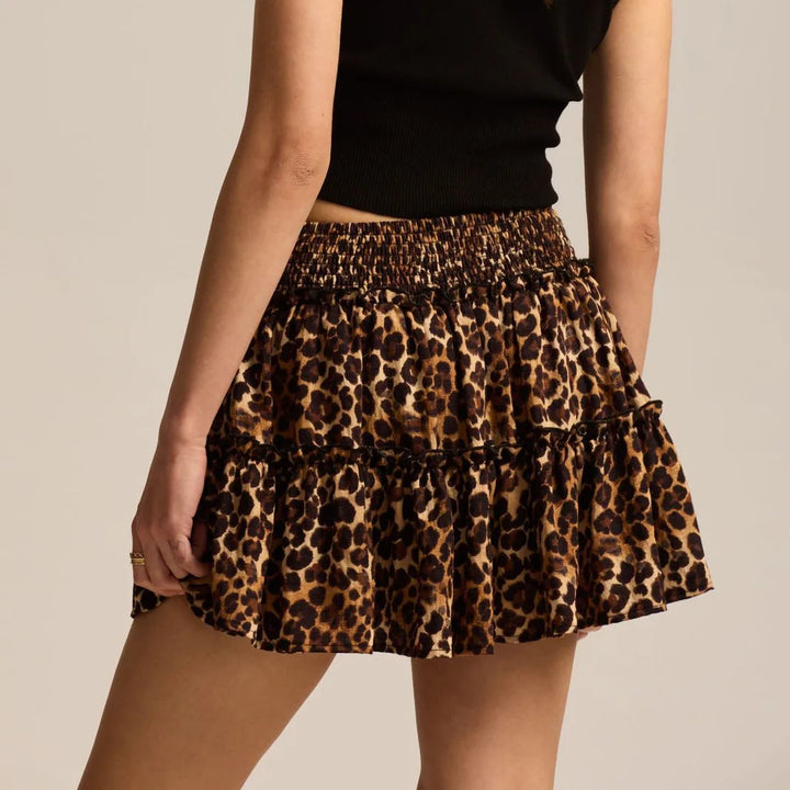 Viora Leopard Ruffle SkirtVirelia Leopard Ruffle Mini Skirt
