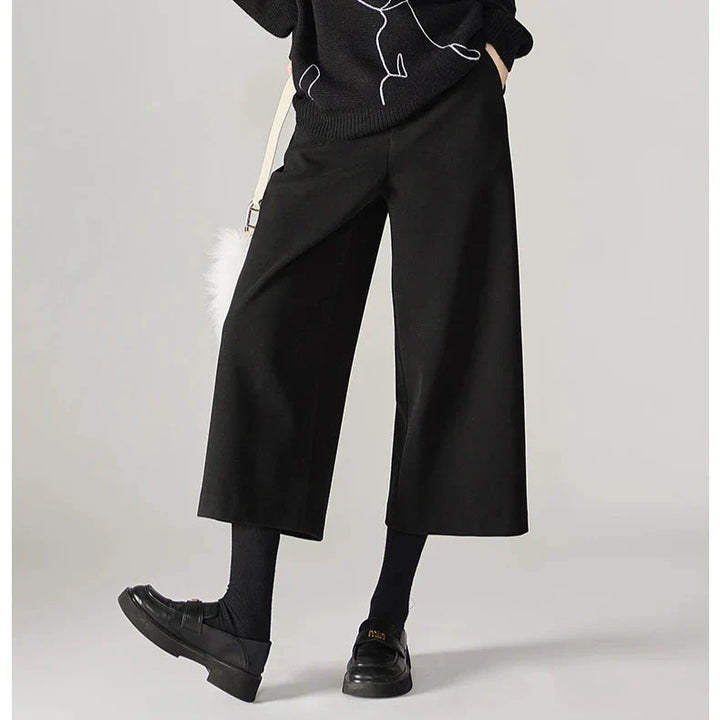 Corisande Wool Blend Wide Leg Trousers