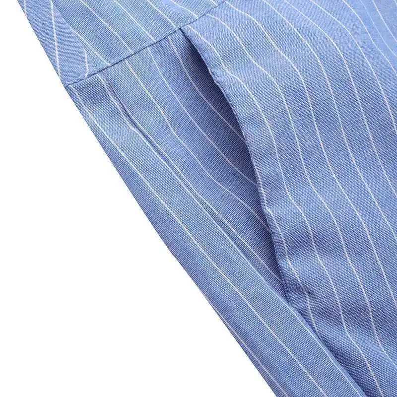 Marcelle High Waist Pinstripe Wrap Trousers