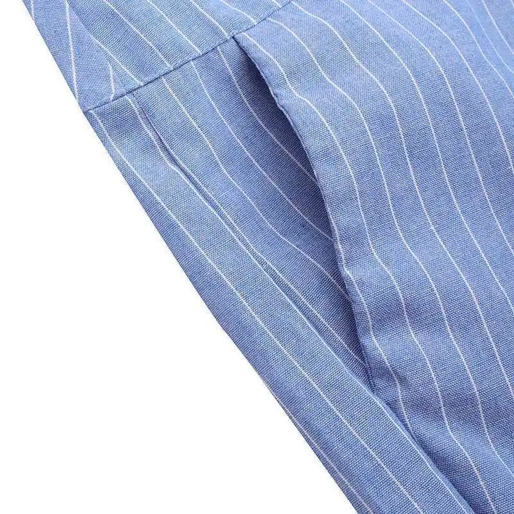 Marcelle High Waist Pinstripe Wrap Trousers